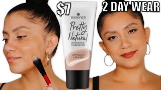 2 DAY WEAR TEST NEW ESSENCE PRETTY NATURAL FOUNDATION *oily skin* | MagdalineJanet