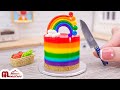 Satisfying Miniature Rainbow Mousse Cake Decorating | ASMR Cooking Mini Food