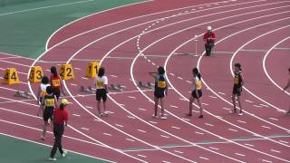 平成27年度 鹿児島県中学総体陸上 1年女子 100m 予選1組 2015年7月18日