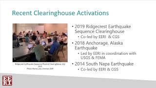 Post-Earthquake Clearinghouses: Virtual Clearinghouses and EERI