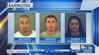 3 arrested on weekly sex offender registration day