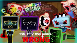 🌈VEE TRIO RUN gone *WRONG*🌻| Dandys world gameplay (floor 19) | #rainymellie