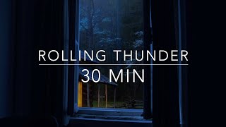 Rolling Thunder - Window Thunderstorm - 30 Minutes Rain Sounds for Sleep