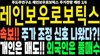 레인보우로보틱스 주가전망] 속보!! 주가 조정 신호 나왔다?! 개인은 매도!! 외국인은 풀매수 feat.주도주연구소DS 케빈