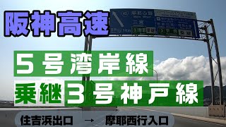 【阪神高速】住吉浜出口⇒乗継⇒摩耶西行入口