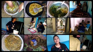 #DIML అత్తయ్య బేరమ్ బా ఆడతారు/ఊరిలో అత్త+కోడలు morning routine work/methi paratha in breakfast.