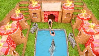 Building Temple Underground House And Water Slide To Swimming Pool Crocodile