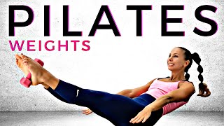 45 MINUTE PILATES WITH WEIGHTS // Full Body Weight Loss and Sculpting Workout