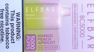 Elfbar bc 5000 MANGO PEACH APRICOT REVIEW