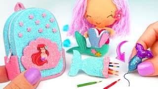 DIY Miniature Ariel The Little Mermaid School Supplies ~ Backpack, Pen, Pencil Case, notebook
