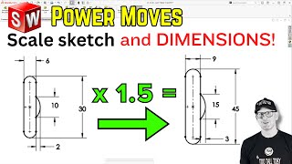 How to SCALE a sketch with DIMENSIONS in SOLIDWORKS - Inches to mm conversion