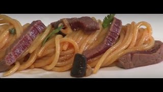Pasta recipe: Spaghettini De Cecco with Shitaki Mushroom and beef