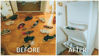 Entryway Shoe Storage Hack | ikea trones shoe storage