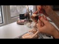 Making short pixie style BJD doll wig • Silicone cap • Relaxing process video
