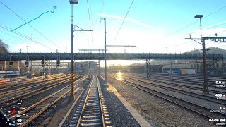 ★ 🇨🇭Cab ride Liestal - Cornaux at sunset in an ES 64 U2 Taurus [02.2019] Führerstandsmitfahrt