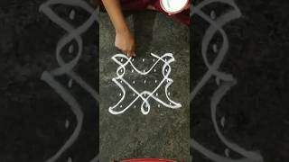 Easy \u0026 simple 5*5dots curve rangoli design #rangoli #muggulu #indianart #kolam #easyrangoli