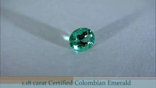 1.18 Carat VVS GIA Certified Oval Cut Colombian Emerald - HD Video