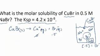 Molar Solubility Example Calculation - Common Ion