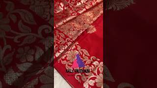 Red banarasi soft silk saree with self weaving design all over the saree and zari weaving Rich pallu