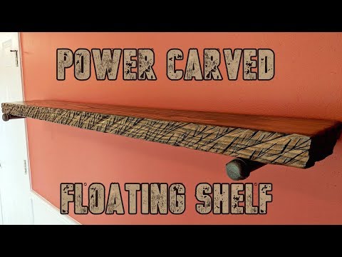 Power Carved Floating Wood Slab Shelf Project Power Carved Floating Wood Slab Shelf Project