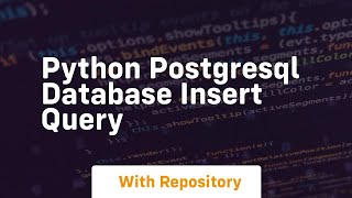 Python postgresql database insert query