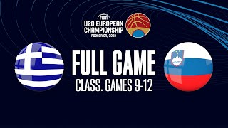 Greece v Slovenia |  Full Basketball Game | FIBA U20 European Championship 2022