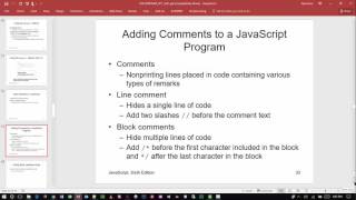 Web Programming 1 - Chapter 1 Lecture JavaScript text - Fall 2016