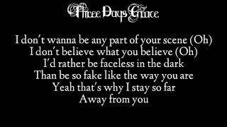 Three Days Grace   I Am An Outsider Lyrics Video
