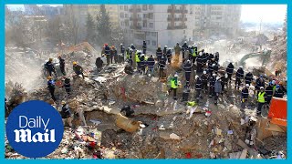 Turkey earthquake: Drone footage shows destroyed buildings