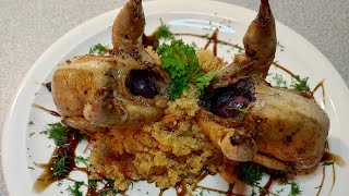 Baked Quail Stuffed with Grapes with Quinoa Porridge(Запечені Перепела Фаршировані виноградом)#quail