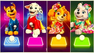 Paw Patrol - Chase vs Marshall vs Skye vs Everest | Tiles Hop Edm Rush