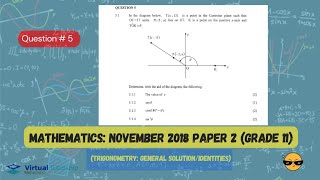 TRIGONOMETRY:GENERAL SOLUTIONS/IDENTITIES | November 2018: MATHEMATICS Paper 2 Question 5 (Grade 11)