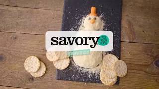 Snowman Cheeseballs - Savory