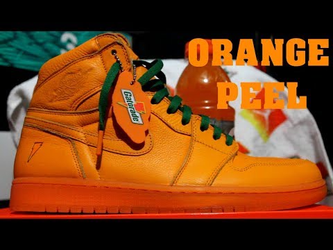 jordan 1 gatorade orange on feet