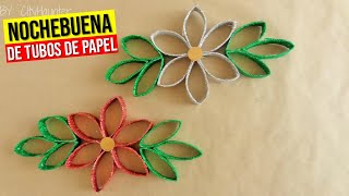 ► HAZ FLORES de NOCHEBUENA de tubos de papel higienico // Decoracion para Navidad