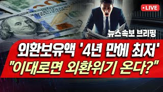 [뉴스속보] 외환보유액 '4년 만에 최저'...\