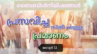 പ്രസവിച്ച സ്ത്രീ ക്കുള്ള പ്രമാണം /ലേവ്യർ 12 /levi 12 /#ബൈബിള്നിമിഷങ്ങള്  #biblenimishangal