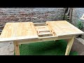 Ideas woodworking // Build a smart extendable dining table