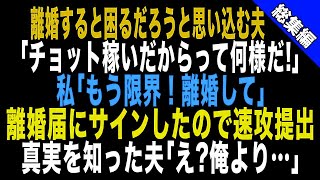 【スカッとする話】私が離婚されると困るだろうと思い込む夫「チョット稼いだからって何様だ！」私「もう限界！離婚して」→私がそう言うと離婚届にサインして投げつけて来たので速攻提出…真実を知った夫