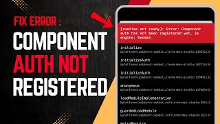 React Native Error: "Component auth has not been registered yet" SOLVED (Expo/Hermes)