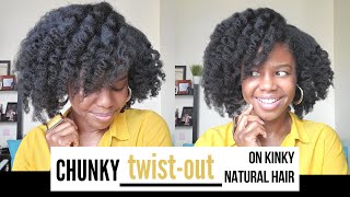 Chunky #TwistOut on Kinky #NaturalHair w/ #CremeOfNature Pure Honey Collection