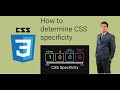 CSS 05 -- How to determine CSS specificity & use it