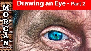 Drawing an eye with colored pastel pencils - part 2
