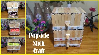 diy popsicle stick craft - kreasi stik es krim dan cara membuat rak mini dari stik es krim
