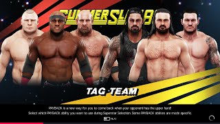 The Bloodline 2.0 VS Goldberg Brock Lesnar & Bobby Lashley - 6 Man Tag Team Elimination Com VS Com
