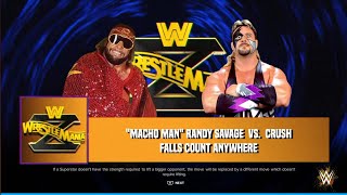 Macho Man vs Crush. Falls Count Anywhere Match. WrestleMania 10. WWE 2K24