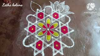 தைப்பூசம் ஸ்பெஷல் ரங்கோலி கோலம்//Thai poosam special star kolam// Latha kolams