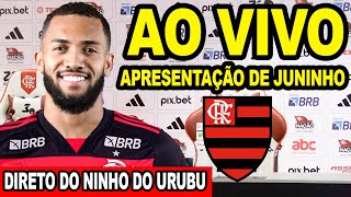 TREINO DO FLAMENGO AO VIVO! APRESENTAÇÃO DE JUNINHO NO MENGÃO / DIRETO DO NINHO DO URUBU