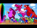 Giants Godzilla Tyrannosaurus rex, Dromaeosaurus, Stegosaurus &Kong strongest? King Animated Cartoon