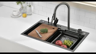 Lefton Waterfall Workstation Single Bowl Smart Kitchen Sink KS2204
